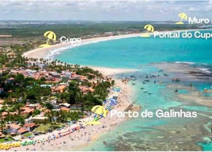 Flat Em Muro Alto Porto De Galinhas Com Piscina, Ar-Condicionado E Cozinha Equipada